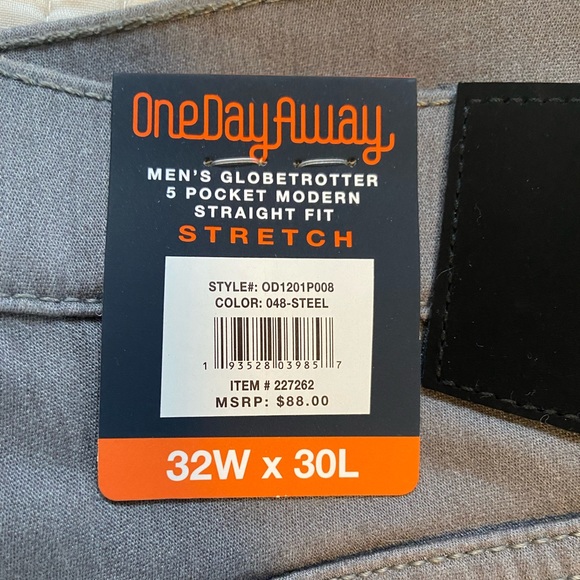 MENS, ONE DAY AWAY, GLOBETROTTER 5 pocket modern straight fit, stretch. 32x30 - Picture 2 of 2